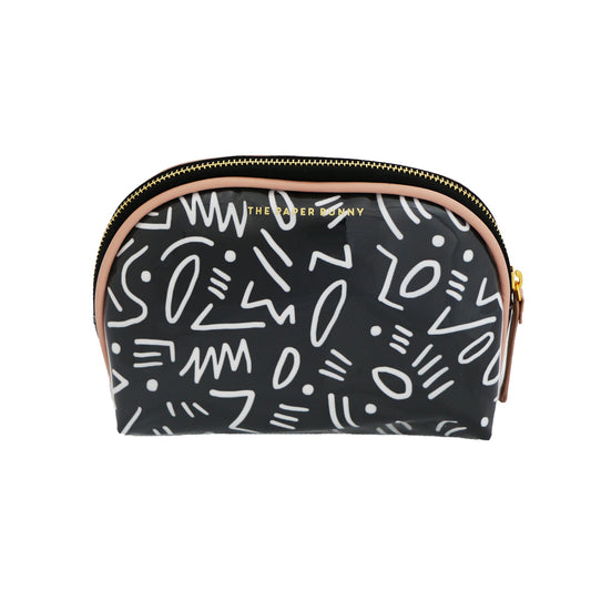 The Paper Bunny Black Graffiti Pouch